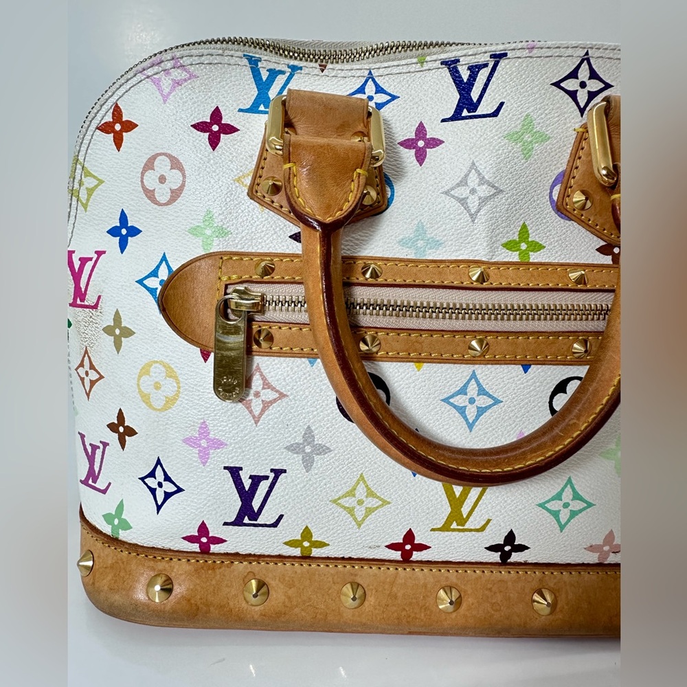Louis Vuitton super rare mirkami White Multicolor vintage Alma - Picture 2 of 12